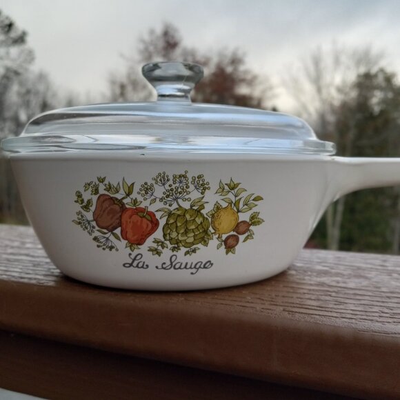 Vintage Corning Ware Spice of Life La Sauge 1 Pint Sauce Pan with Lid P-81-B - Picture 2 of 16